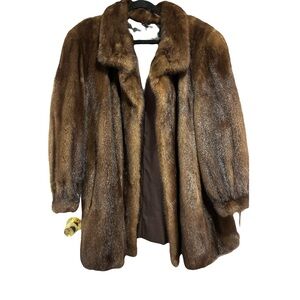 Elegant Brown Fur Coat
